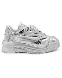 Versace - Tone Leather Medusa Laminate Low Top Sneakers - Lyst
