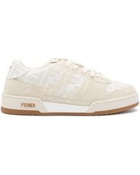 Fendi - Ivory And Cream Leather Match Sneakers - Lyst