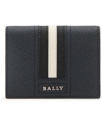 Bally - Navy Blue, White And Black Leather Wallet - Lyst