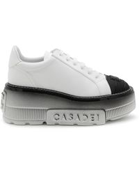 Casadei - White And Black Leather Sneakers - Lyst