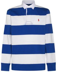 Polo Ralph Lauren - White And Blue Cotton Polo Shirt - Lyst