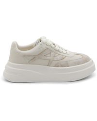 Ash - White And Beige Leather Sneakers - Lyst
