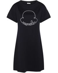 Moncler - Black Cotton Dress - Lyst