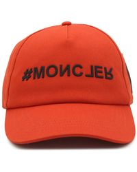 3 MONCLER GRENOBLE - Orange And Black Cotton Baseball Cap - Lyst