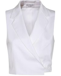 Brunello Cucinelli - White Cotton T-shirt - Lyst