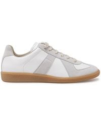 Maison Margiela - White And Grey Leather Replica Sneakers - Lyst
