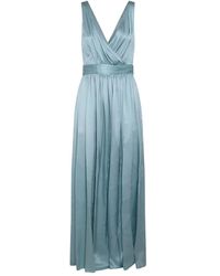 CRI.DA Silk Long Dress in Blue | Lyst