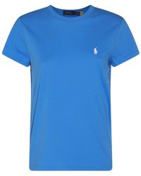 Polo Ralph Lauren - Cobalt Blue And White Cotton T-shirt - Lyst