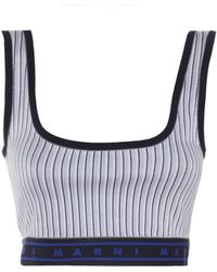 Marni - Blue And White Top - Lyst