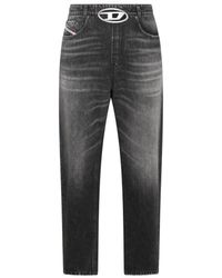 DIESEL - Black Cotton Blend Jeans - Lyst