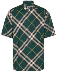 Burberry - Green Cotton Shirt - Lyst