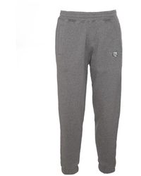 Maison Kitsuné - Grey Cotton Pants - Lyst