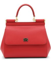 Dolce & Gabbana - Red Leather Sicily Handle Bag - Lyst