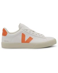 Veja - White And Orange Leather Campo Sneakers - Lyst