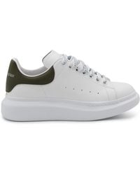 Alexander McQueen - White And Khaki Leather Oversized Sneakers - Lyst