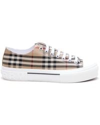 Burberry - Archive Beige Canvas Sneakers - Lyst