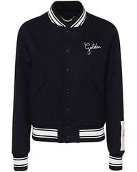 Golden Goose - Navy Blue And White Wool Blend Casual Jacket - Lyst