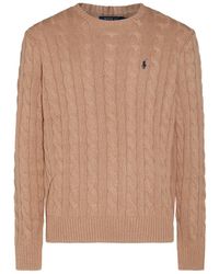 Polo Ralph Lauren - Camel Cotton Knitwear - Lyst