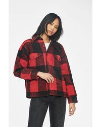 Anine Bing Bobbi Plaid Flannel Jacket - Red