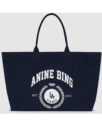 Anine Bing - Leo Canvas Tote Collegiate - Lyst