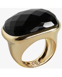 Anine Bing 14k Gold Onyx Ring - Metallic