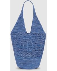 Anine Bing - Leah Logo Hobo Raffia - Lyst