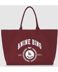 Anine Bing - Leo Canvas Tote Collegiate - Lyst