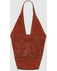 Anine Bing - Leah Logo Hobo Raffia - Lyst