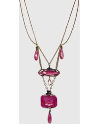 Erickson Beamon Anna Sui X Teardrop Crystal Necklace - Multicolor