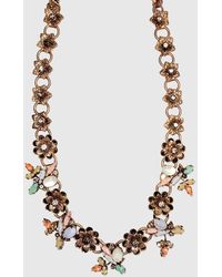 Erickson Beamon Ss18 Lucy In The Sky Short Chain Flower Necklace - Pink Multi - Multicolor