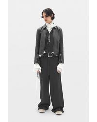 Ann Demeulemeester - Franck Flared Leg Loose Trousers With Double Side Bands - Lyst