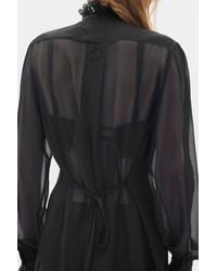 Ann Demeulemeester - Barah Long Comfort Shirt With Lace Ruffles - Lyst