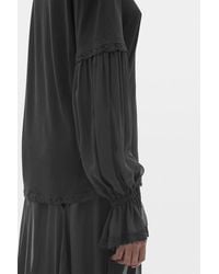 Ann Demeulemeester - Loes Boxy Fit T-Shirt With Silk Chiffon And Lace Sleeves - Lyst