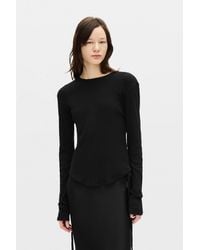 Ann Demeulemeester - Dot Wrinkled Cropped Long Sleeves Top - Lyst