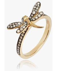 Annoushka Love Diamonds 18ct Gold Diamond Dragonfly Ring - Metallic