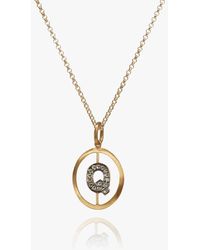 Annoushka 18ct Gold Diamond Initial Q Necklace - Metallic