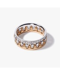 Annoushka - Crown 18ct Yellow & White Gold Diamond Ring Stack - Lyst