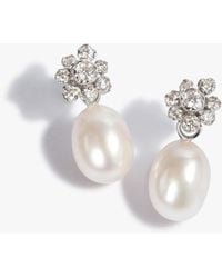 Annoushka - Marguerite 18ct White Gold Pearl & Diamond Earrings - Lyst
