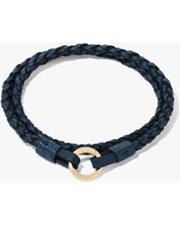 Annoushka - 14ct Yellow Gold 41cms Navy-blue Plaited Leather Bracelet - Lyst