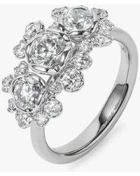 Annoushka Marguerite 18ct White Gold 1.59ct Triple Diamond Ring - Metallic