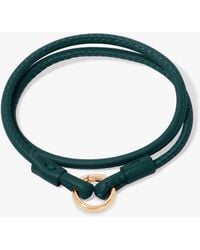 Annoushka - 14ct Yellow Gold 35cms Green Leather Bracelet - Lyst
