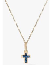 Annoushka Tokens 14ct Gold Sapphire Cross Necklace - Metallic