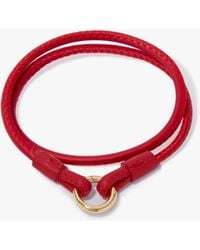 Annoushka - 14ct Yellow Gold 41cms Red Leather Bracelet - Lyst