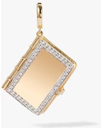 Annoushka - 18ct Yellow Gold Diamond Book Locket Charm Pendant - Lyst