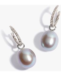 Annoushka - 18ct White Gold Grey Pearl & Diamond Earrings - Lyst