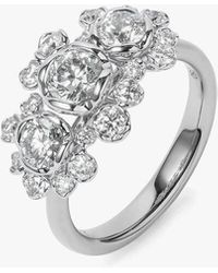 Annoushka - Marguerite 18ct White Gold Triple Diamond Engagement Ring - Lyst