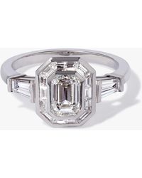 Annoushka - 18ct White Gold Emerald Cut Diamond Ring - Lyst