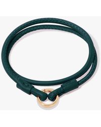 Annoushka 14ct Gold Lovelink 35cms Green Leather Bracelet