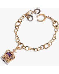 Annoushka - 18ct Yellow Gold Amethyst & Diamond Coronation Crown Charm Bracelet - Lyst