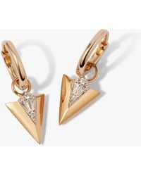 Annoushka - Flight 18ct Yellow Gold Diamond Arrow Hoop Earrings - Lyst